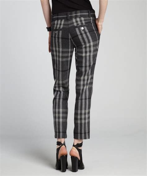 burberry golf womens buckle waist gray plaid capris|burberry store online.